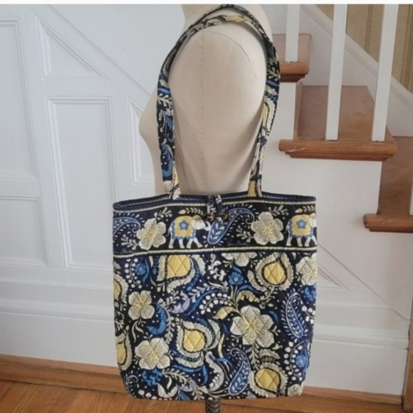 VERA BRADLEY Ellie Blue Elephant Abby Tote Shoulder Bag - Picture 2 of 8